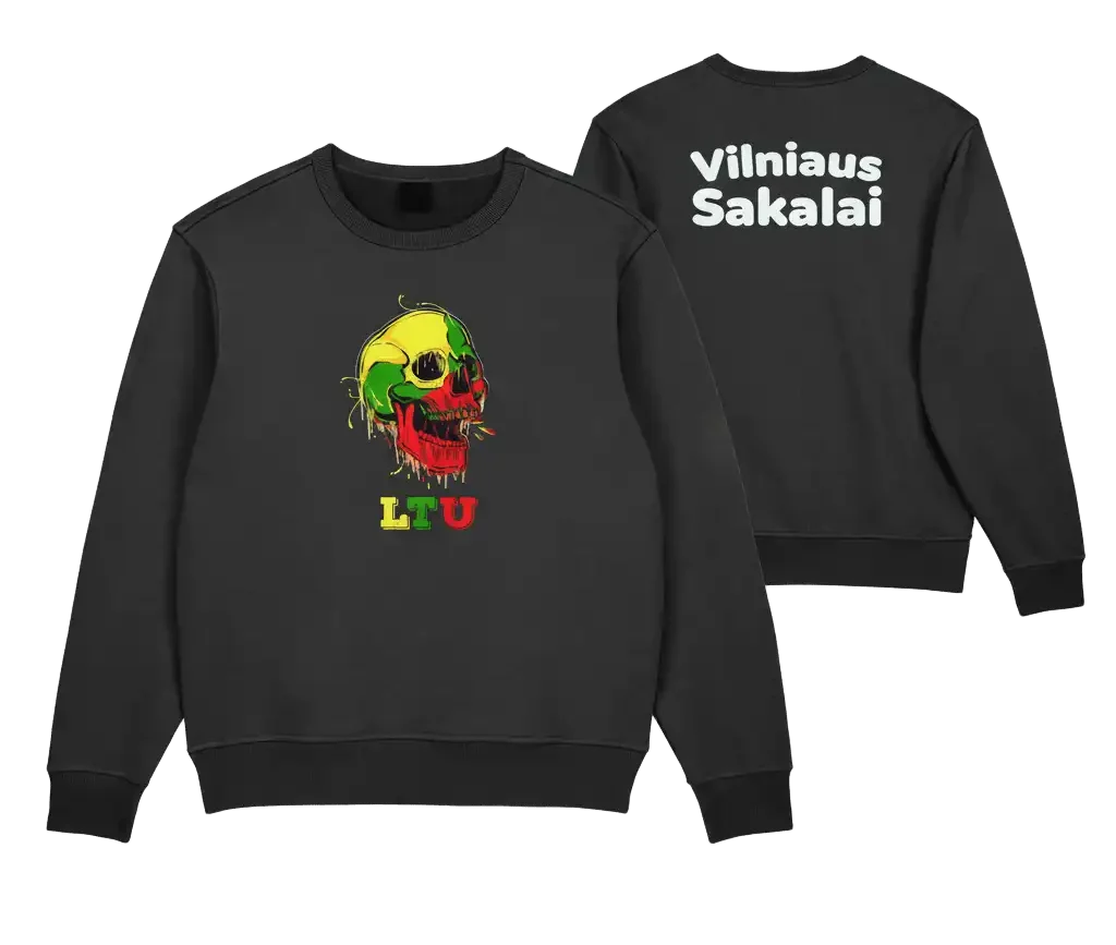 džemperis be kapišono crewneck su spauda