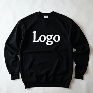 džemperis be kapišono su spauda juodas