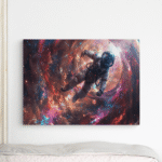 sustoja laikas paveikslas ant drobės ant sienos iš arti