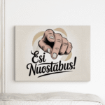 esi nuostabus paveikslas ant drobės pakabintas iš arti