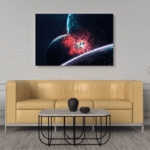 planetų susidūrimas paveikslas ant drobės ant sienos