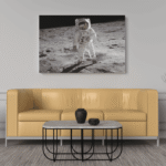 Paveikslas ant drobės Edvinas Aldrinas Mėnulyje interjere