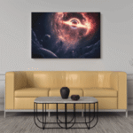 paveikslas ant drobės juodosios skylės horizontas iš arti interjere