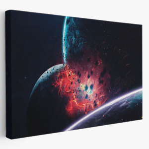 planetų susidūrimas paveikslas ant drobės