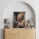 paveikslas ant drobės prisiminimai arkoje su baldais