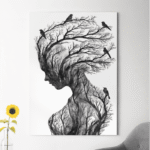 Paveikslas ant drobės šakos iš priekio