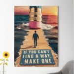 find a way paveikslas ant drobės ant sienos iš arti