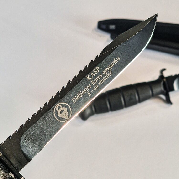 graviruotas peilis durklas