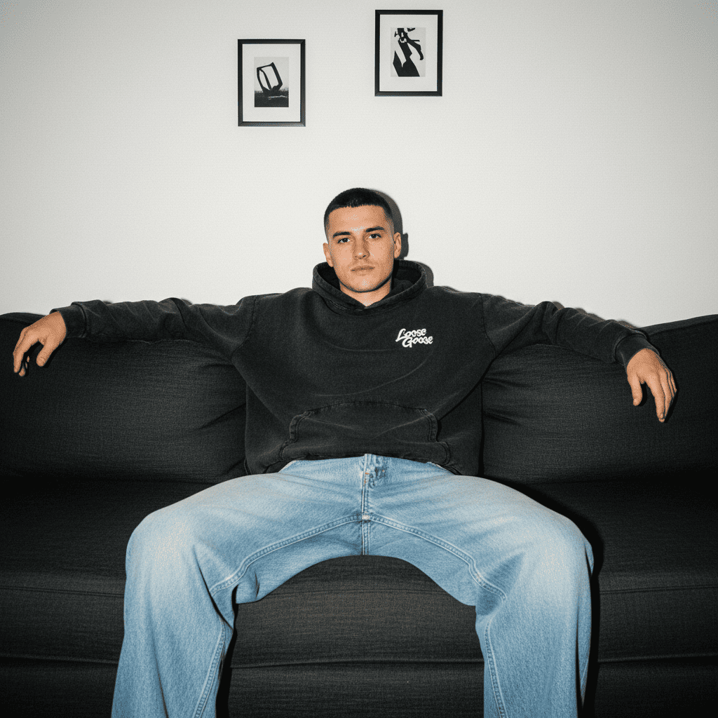 acid wash retro džemperis su logotipo spauda vyriškas