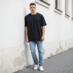 Heavy Oversize marškinėliai vyrams su spauda, vintažinis stilius