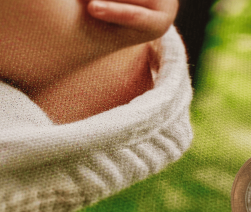 Atspausdintos drobės tekstūra iš labai arti arti.