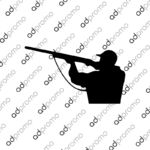 Automobilių lipdukas medžiotojas su šautuvu - juodas vinilas