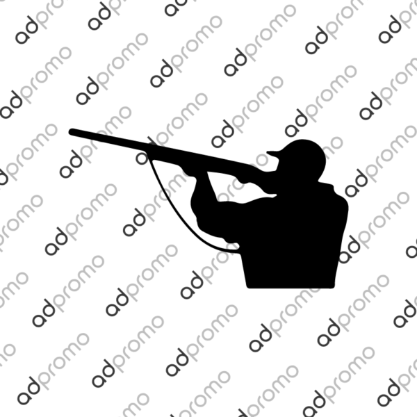 Automobilių lipdukas medžiotojas su šautuvu - juodas vinilas