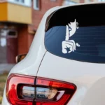 Automobilių lipdukas pirštas tyliai ant automobilio