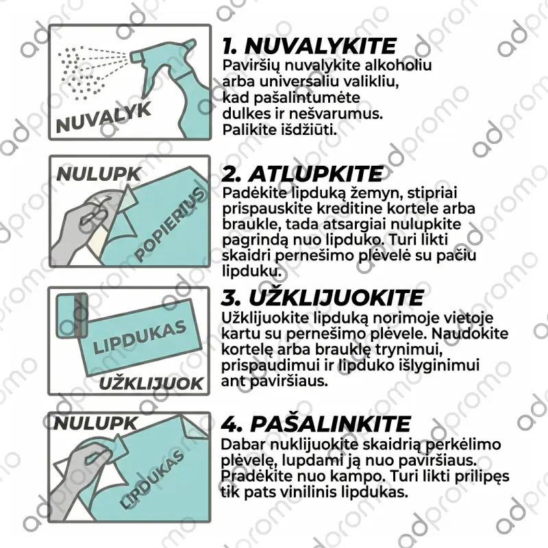 Lipduko ant automobilio klijavimo instrukcija
